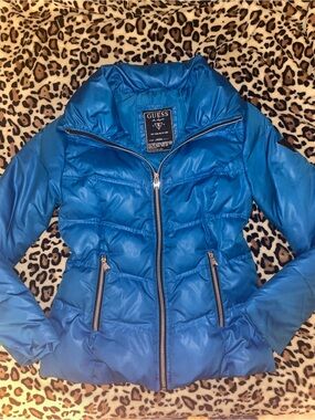 ♡ GUESS Blue Puffer Jacket